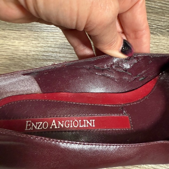 Enzo Angiolini Womens 8M Pumps Burgundy 3-inch Heel Pointed Toe Preppy Academia - Picture 3 of 8